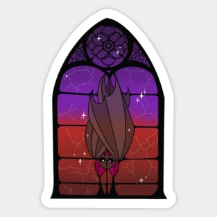 gothic stained glass bat Sticker